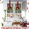 Mini Cabinet Christmas Wreath - 2Pcs 9IN Artificial Red Berries Plaid Small Christmas Wreath for Kitchen Cabinets, Window Porch Wall Indoor Home Hanging Decorating